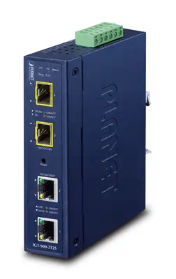 PLANET Industrial 2-Port convertisseur de support réseau Bleu - Accessoire Réseau - visuel 1