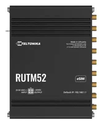 Teltonika RUTM52 routeur sans fil Gigabit Ethernet Bi-bande (2,4 GHz / 5 GHz) 5G Noir - Routeur - visuel 1