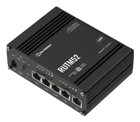Teltonika RUTM52 routeur sans fil Gigabit Ethernet Bi-bande (2,4 GHz / 5 GHz) 5G Noir - Routeur - visuel 2