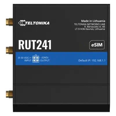 RUT241 eSIM | Industrieller 4G-LTE-Router | Cat 4, 2x RJ45 100Mb/s, eSIM - Teltonika - Routeur - visuel 3
