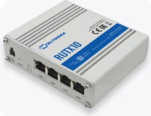 Teltonika RUTX10 routeur sans fil Gigabit Ethernet Bi-bande (2,4 GHz / 5 GHz) Blanc - Routeur - visuel 2