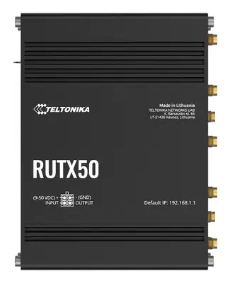 Teltonika RUTX50 routeur sans fil Gigabit Ethernet Bi-bande (2,4 GHz / 5 GHz) 5G Noir - Routeur - visuel 1