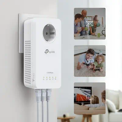 TP-Link TL-WPA8631P KIT Adaptateur réseau CPL 300 Mbit/s Ethernet/LAN Wifi Blanc 2 pièce(s) - Accessoire Réseau - visuel 3