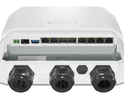 Mikrotik RB5009UPr+S+OUT Routeur connecté 2.5 Gigabit Ethernet, Gigabit Ethernet Blanc - visuel 4