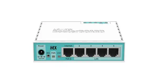 Mikrotik RB750GR3 Routeur connecté Gigabit Ethernet Turquoise, Blanc - visuel 2
