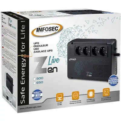 Infosec Zen Live 650 alimentation d'énergie non interruptible Interactivité de ligne 0,65 kVA 390 W  - Onduleur - visuel 4