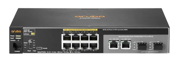 HPE Aruba 2530 8G PoE+ Géré L2 Gigabit Ethernet (10/100/1000) Connexion Ethernet, supportant l'alime - Switchs et Hubs - visuel 1