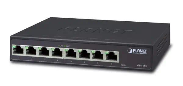 PLANET GSD-805 Non-géré Gigabit Ethernet (10/100/1000) Noir - Switchs et Hubs - visuel 1