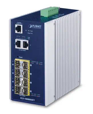 PLANET IGS-10080MFT commutateur réseau Géré Gigabit Ethernet (10/100/1000) Bleu, Blanc - Switchs et Hubs - visuel 1