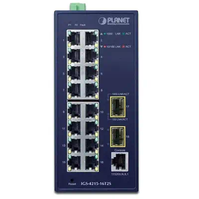 PLANET IGS-4215-16T2S commutateur réseau Géré L2/L4 Gigabit Ethernet (10/100/1000) Bleu - Switchs et Hubs - visuel 2