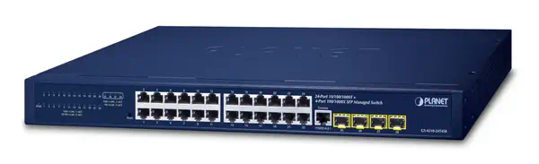 PLANET IPv4/IPv6, 24-Port Géré L2/L4 Gigabit Ethernet (10/100/1000) 1U Bleu - Switchs et Hubs - visuel 1