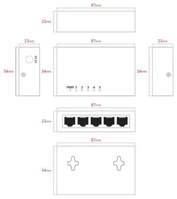 Lanview LVN-DESK-5PORT-1G commutateur réseau Non-géré Gigabit Ethernet (10/100/1000) - Switchs et Hubs - visuel 2