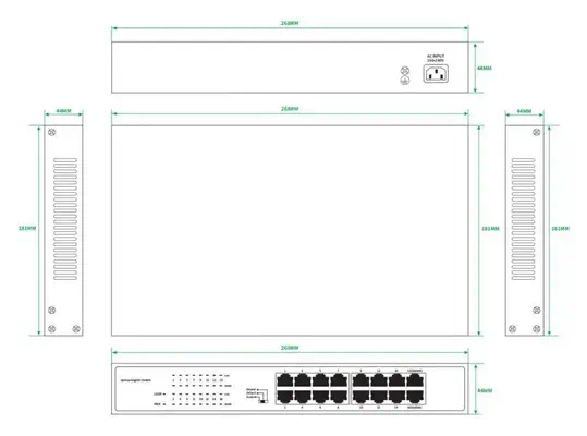 Lanview LVN-1U-16PORT-1G commutateur réseau Non-géré Gigabit Ethernet (10/100/1000) - Switchs et Hubs - visuel 2