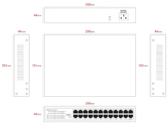 Lanview LVN-1U-24PORT-1G commutateur réseau Non-géré Gigabit Ethernet (10/100/1000) - Switchs et Hubs - visuel 2