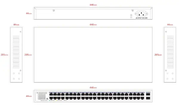 LVN-1UMOUNT-48PORT-2SFP-1G - Lanview - Switchs et Hubs - visuel 2