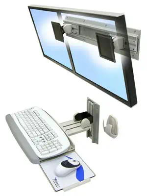 Neo-Flex Dual Monitor Wall Mount - Ergotron - Support Fixe & Mobile - visuel 2