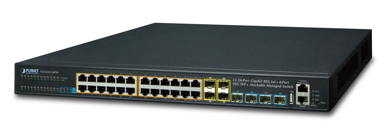 PLANET SGS-6341-24P4X commutateur réseau Géré L3 Gigabit Ethernet (10/100/1000) Connexion Ethernet,  - Switchs et Hubs - visuel 1