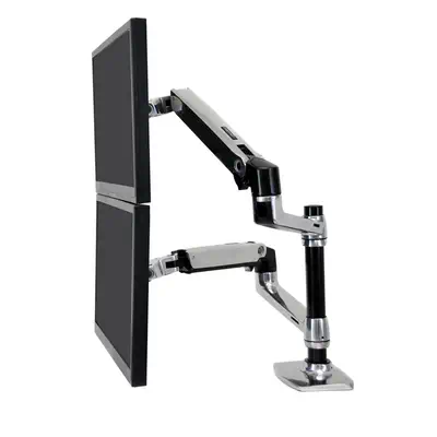 Ergotron LX Series Dual Stacking Arm 61 cm (24") Bureau Argent - Support Fixe & Mobile - visuel 1