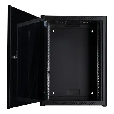 LOGON RWM16U45BL étagère 16U Rack monté sur le mur Noir - Rack et Armoire - visuel 3