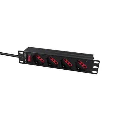 Lanview LVR-2MIT-SW-IT4 unité de distribution d'énergie 1U Noir - Rack et Armoire - visuel 2