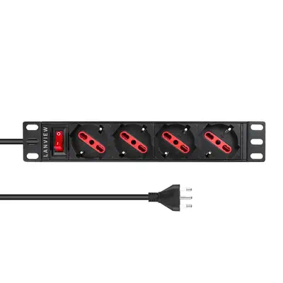 Lanview LVR-2MIT-SW-IT4 unité de distribution d'énergie 1U Noir - Rack et Armoire - visuel 1
