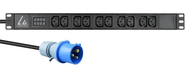 Lanview LVR-3MIEC-AMP-10C13 unité de distribution d'énergie 10 sortie(s) CA 1U Noir - Rack et Armoire - visuel 1
