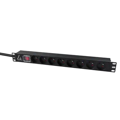 Lanview LVR-2MSCH-SW-C13-8 unité de distribution d'énergie 8 sortie(s) CA 1U Noir - Rack et Armoire - visuel 2