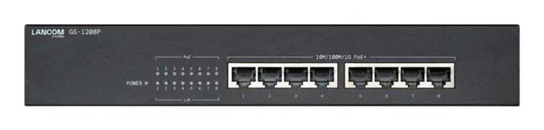 GS-1208P Non-géré Gigabit Ethernet (10/100/1000) Connexion Ethernet, supportant l'alimentation via c - LANCOM Systems - Switchs et Hubs - visuel 1