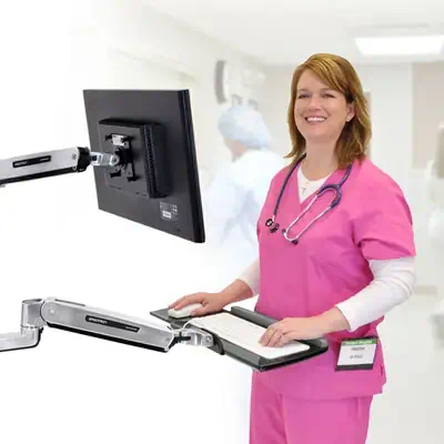 Ergotron LX Sit-Stand Wall Mount Keyboard Arm - Clavier - visuel 5
