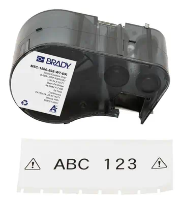 Brady M5C-1500-595-WT-BK étiquette à imprimer Noir, Blanc Imprimante d'étiquette adhésive - Autres consommables - visuel 1