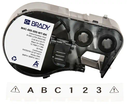 Brady M4C-500-595-WT-BK étiquette à imprimer Noir, Blanc Imprimante d'étiquette adhésive - Autres consommables - visuel 1