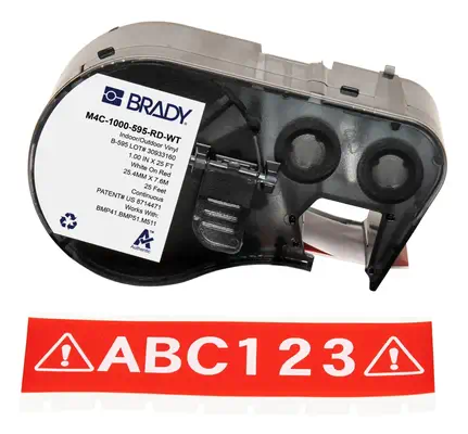 Brady M4C-1000-595-RD-WT étiquette à imprimer Rouge, Blanc Imprimante d'étiquette adhésive - Autres consommables - visuel 1