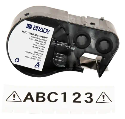 Brady M4C-1000-595-WT-BK étiquette à imprimer Noir, Blanc Imprimante d'étiquette adhésive - Autres consommables - visuel 1