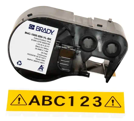 Brady M4C-1000-595-YL-BK étiquette à imprimer Noir, Jaune Imprimante d'étiquette adhésive - Autres consommables - visuel 1