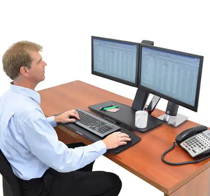 Ergotron WorkFit -A, Dual 55,9 cm (22") Bureau Ergotron - visuel 1 - hello RSE - Vue personnalisée