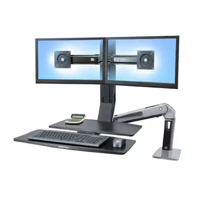 Ergotron WorkFit -A, Dual 55,9 cm (22") Bureau Ergotron - visuel 1 - hello RSE - Collaboration rapide