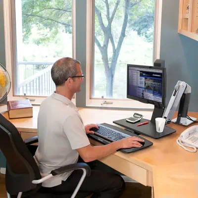 WorkFit-A, Single LD @ Worksurface+ - Ergotron - Support Fixe & Mobile - visuel 4