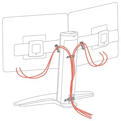 Dual Monitor Lift Stand Ergotron - visuel 1 - hello RSE - Faible encombrement