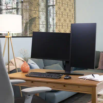 Dual Monitor Lift Stand Ergotron - visuel 1 - hello RSE - Réglage facile