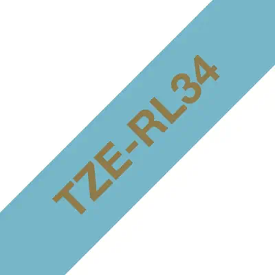 Brother TZE-RL34 ruban d'étiquette Gold on blue - Ruban - visuel 1
