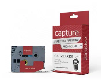 Revendeur officiel Capture CA-TZEFX231 ruban d'étiquette Noir sur blanc