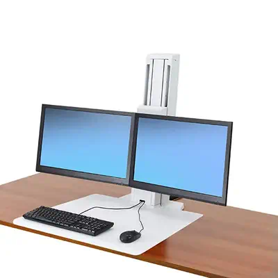 Ergotron WorkFit SR 61 cm (24") Bureau Blanc - Support Fixe & Mobile - visuel 5