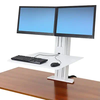 Ergotron WorkFit SR 61 cm (24") Bureau Blanc - Support Fixe & Mobile - visuel 4