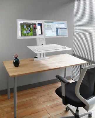 Ergotron WorkFit SR 61 cm (24") Bureau Blanc - Support Fixe & Mobile - visuel 8