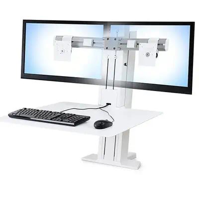 Ergotron WorkFit SR 61 cm (24") Bureau Blanc - Support Fixe & Mobile - visuel 10