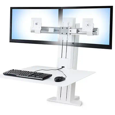 Ergotron WorkFit SR 61 cm (24") Bureau Blanc - Support Fixe & Mobile - visuel 9