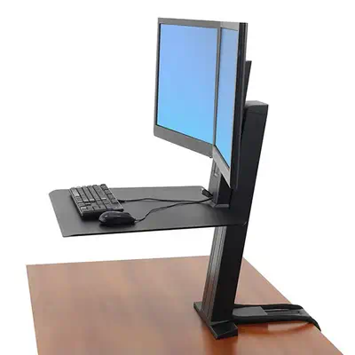 Ergotron WorkFit SR 61 cm (24") Bureau Noir - Support Fixe & Mobile - visuel 6