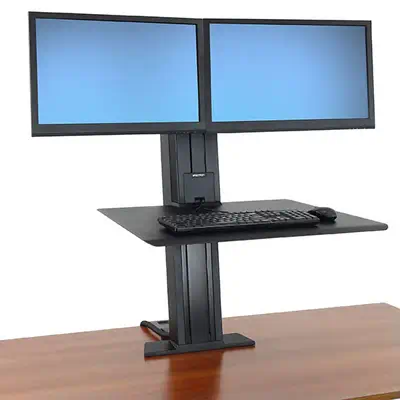 Ergotron WorkFit SR 61 cm (24") Bureau Noir - Support Fixe & Mobile - visuel 7