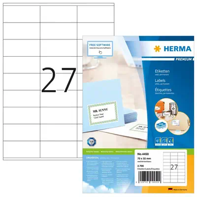 HERMA 4450 étiquette à imprimer Blanc Imprimante d'étiquette adhésive - Lampe Vidéoprojecteur - visuel 1