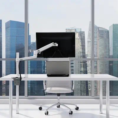 Ergotron LX Series 45-537-216 support d'écran plat pour bureau 81,3 cm (32") Blanc - Support Fixe & Mobile - visuel 3